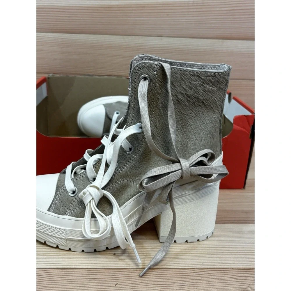 Converse Chuck 70 De Luxe Heel Platform Pony Hair A12813C Warm Clay Woman's Sz 7